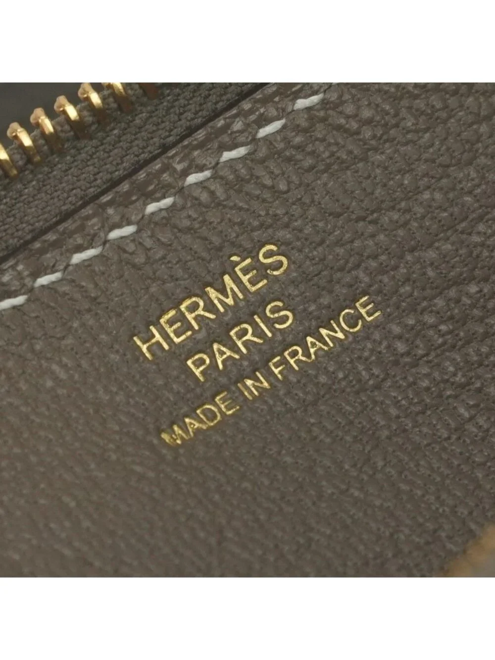 Hermes Zip Ungo To Go Shoulder Bag Ever Color Etoupe Gray Gold Pouch Clutch